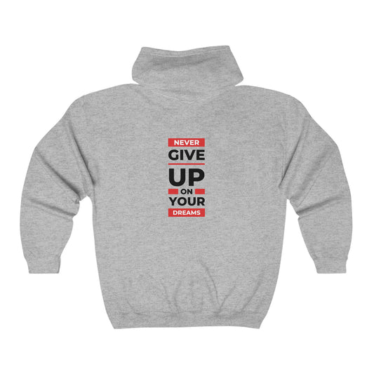 Never Give Up Full Zip Hooded Sweatshirt