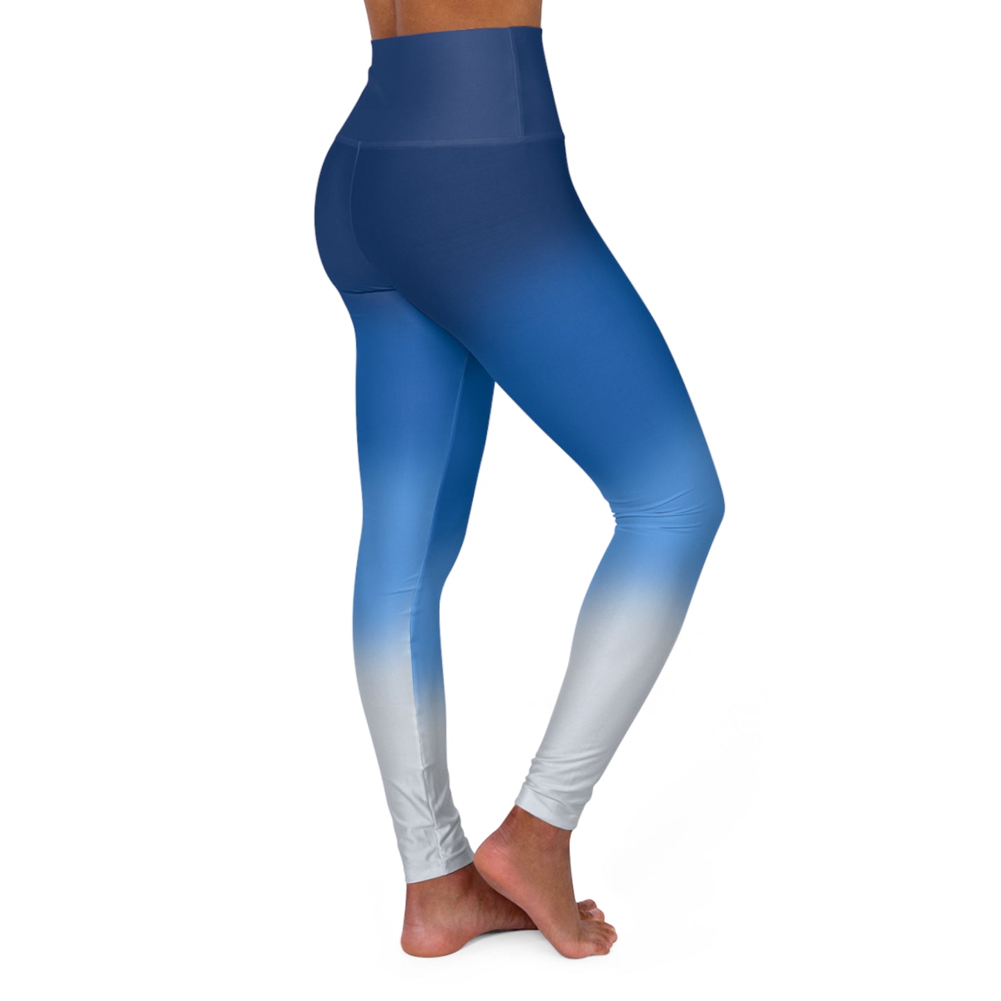 Blue Ombre High Waisted Yoga Leggings