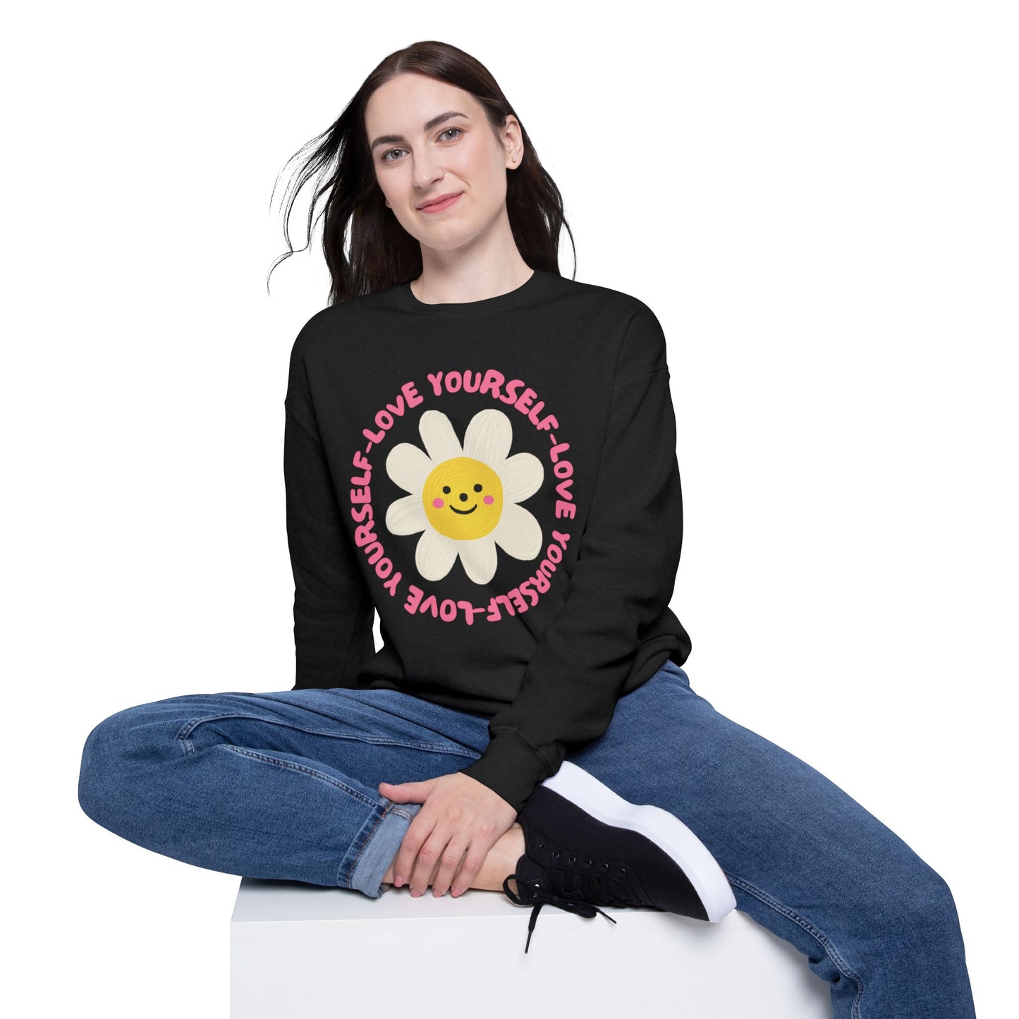 Love Yourself Flower Crewneck Sweatshirt